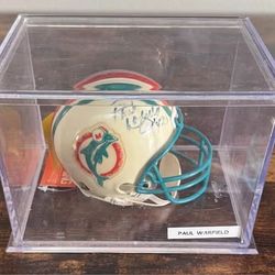 Paul Warfield Signed Mini Helmet and Case with Numbered Ticket COA just $50 