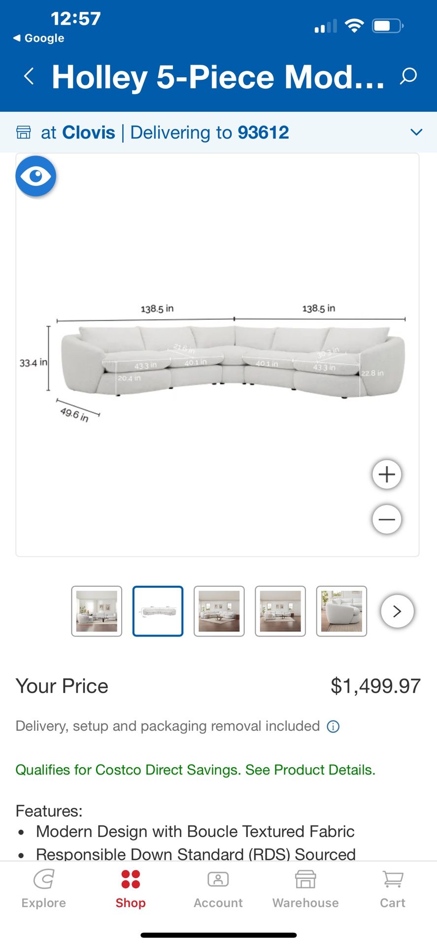 Holley 5-piece Modular Fabric Sectional