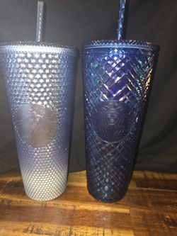 2 Blue STARBUCK TUMBLERS 