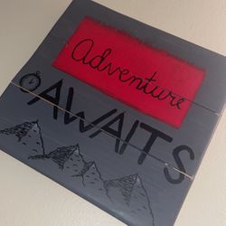 ‘Adventure Awaits’ Wood Sign