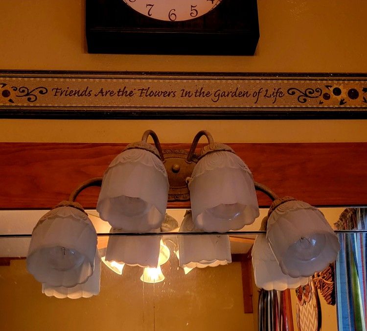 Heavy GLASS Bathroom Vanity LIGHT Fixture