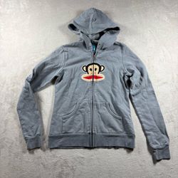 Vintage Paul Frank Julius & Friends Monkey Zip Hoodie Women’s S Blue Grunge#2780