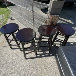 4 Wooden Stools 