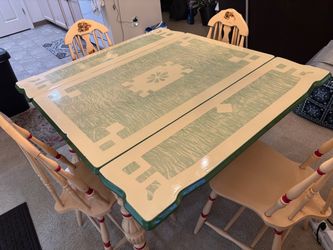 Painted Wood Dining Table with 4 Chairs