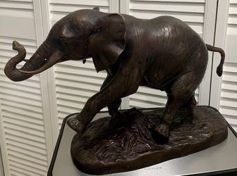 Bronze elephant statue
