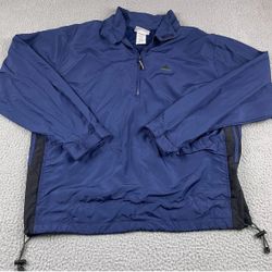 Adidas Men’s Blue & Black 1/4 Zip Pullover Windbreaker Jacket Size X-Large