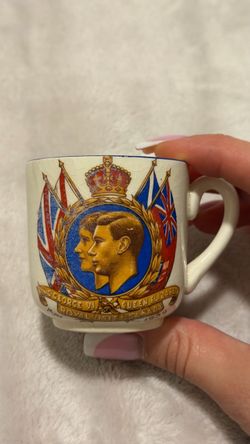 Vintage 1939 King George VI Queen Elizabeth Royal Visit Canada Souvenir Cup