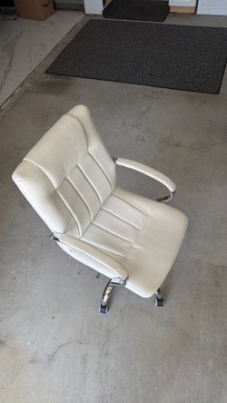 White leather office chair