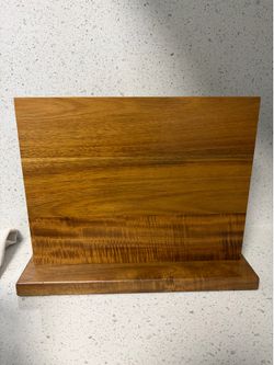 Acacia Wood Magnetic Knife Holder Block Countertop Stand Double Sided