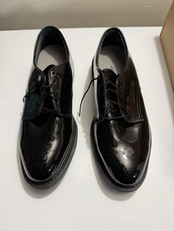 Black High Gloss Corfam Shoes - 11.5