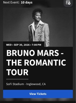 Bruno Mars Tickets LA (9/30)