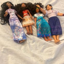 Disney Encanto + Moana Doll Lot - 4 Dolls