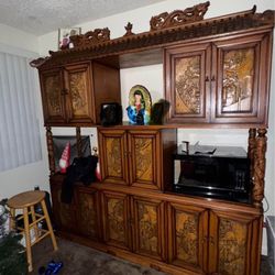 Antique Asian Hutch Cabinet