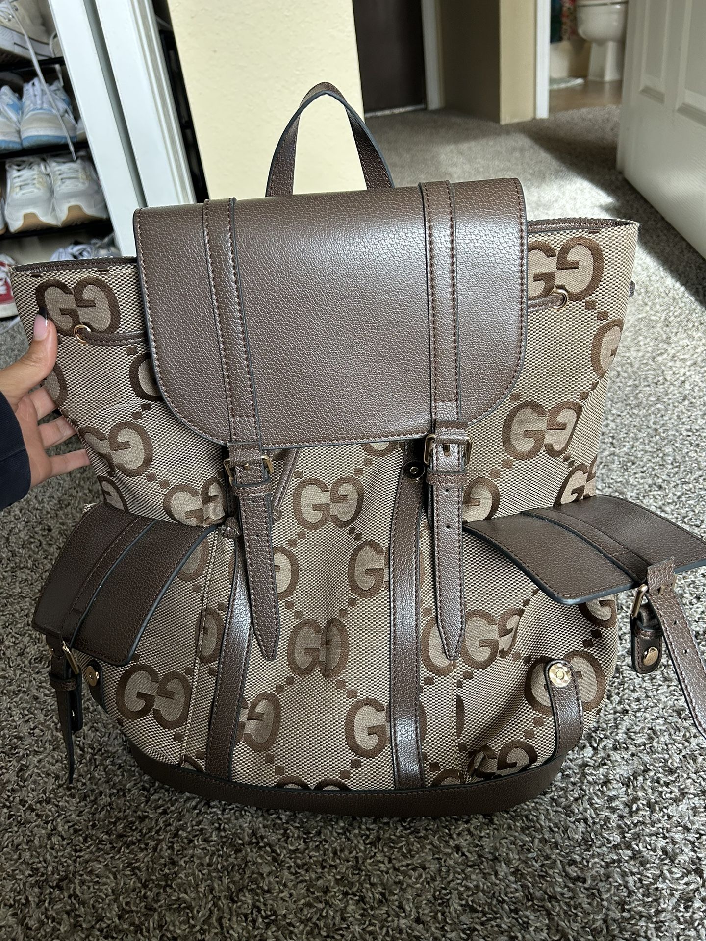 Gucci Brown And Tan Backpack