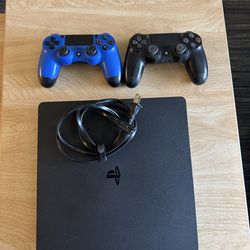 PS4 with controllers