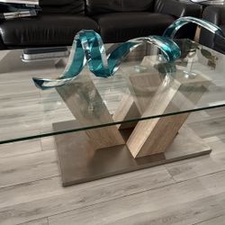 Modern Glass Coffee Table + Matching Side Table – El Dorado Furniture