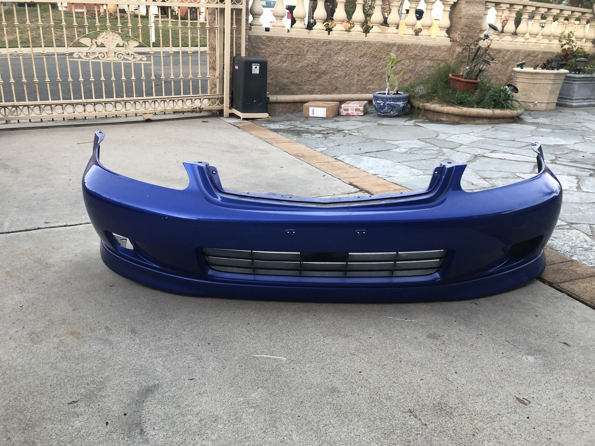 Used 1999 2000 OEM Honda Civic SI Front Bumper EBP Electric Blue Pearl $150