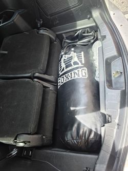 Used tires and punching bag