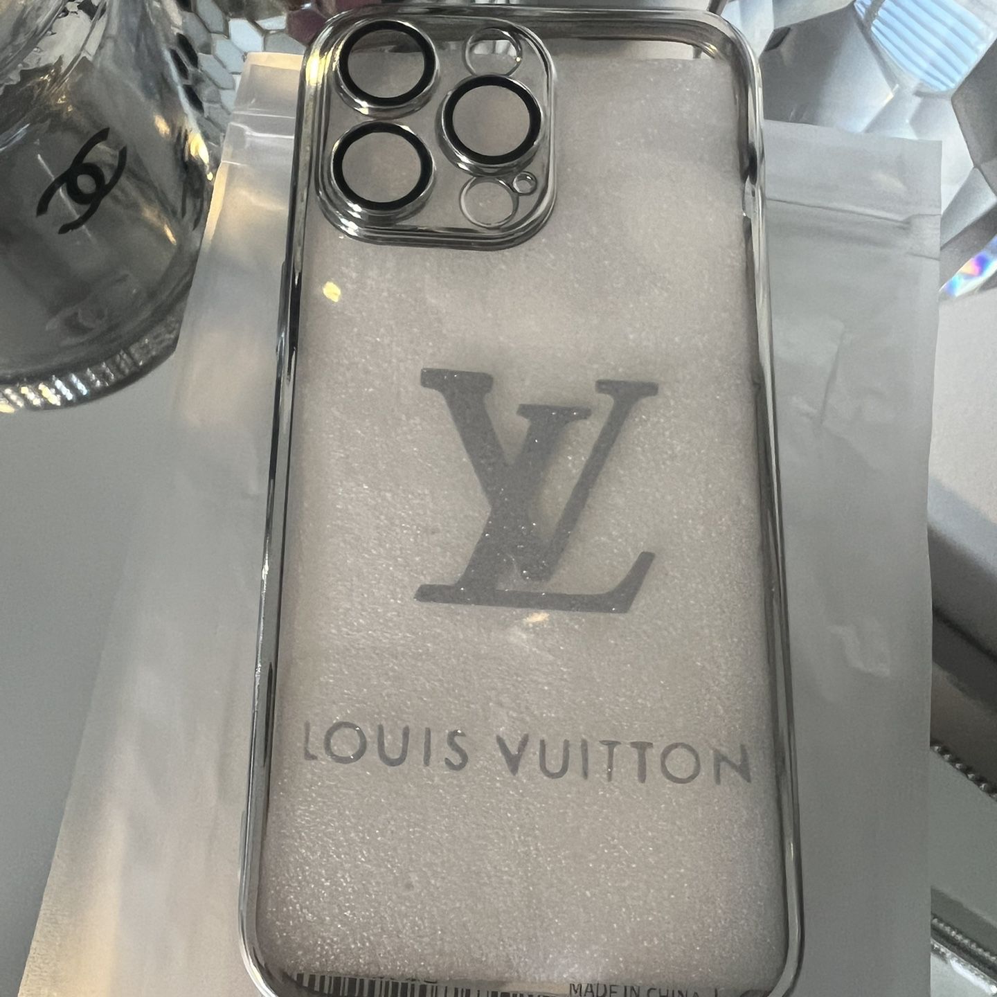 Gray Louis Vuitton Logo iPhone 11 Pro Max Clear Case