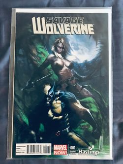 Marvel comic savage Wolverine 1 Comic in very good condition purchased for collecting adult own comes from pet free smoke cream environment
