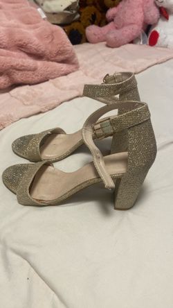 Gold sparkly heels