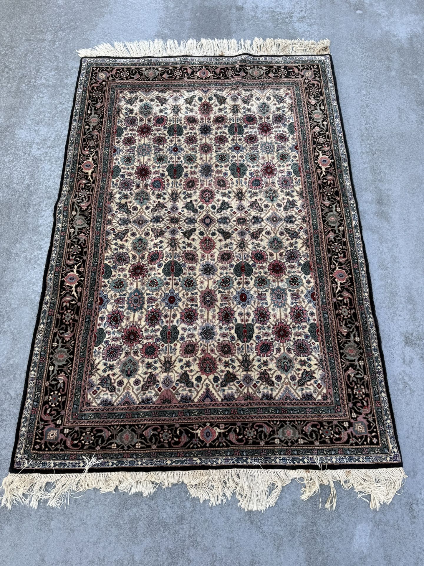 Handmade Vintage Kashan Persian Rug β 4x6 ft Wool Rug