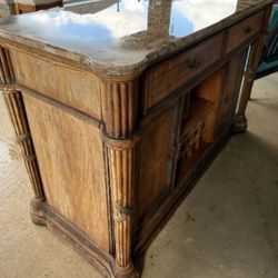 Solid Wood Granite Top Wine And Bar