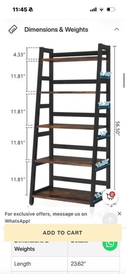 5-Tier Ladder Shelf Bookcase