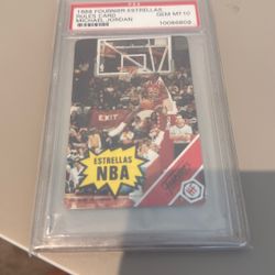 1988 Fournier Estrellas Rules Card Michael Jordan PSA 10
