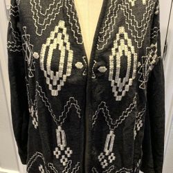 Lucky Brand Lucky Lotus California Softest Knitwear Cardigan Women’s Gray Medium