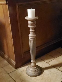 Tall Wood Farmhouse Candle Stand