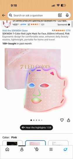 SDKWDH 7-Color Red Light Mask for Face