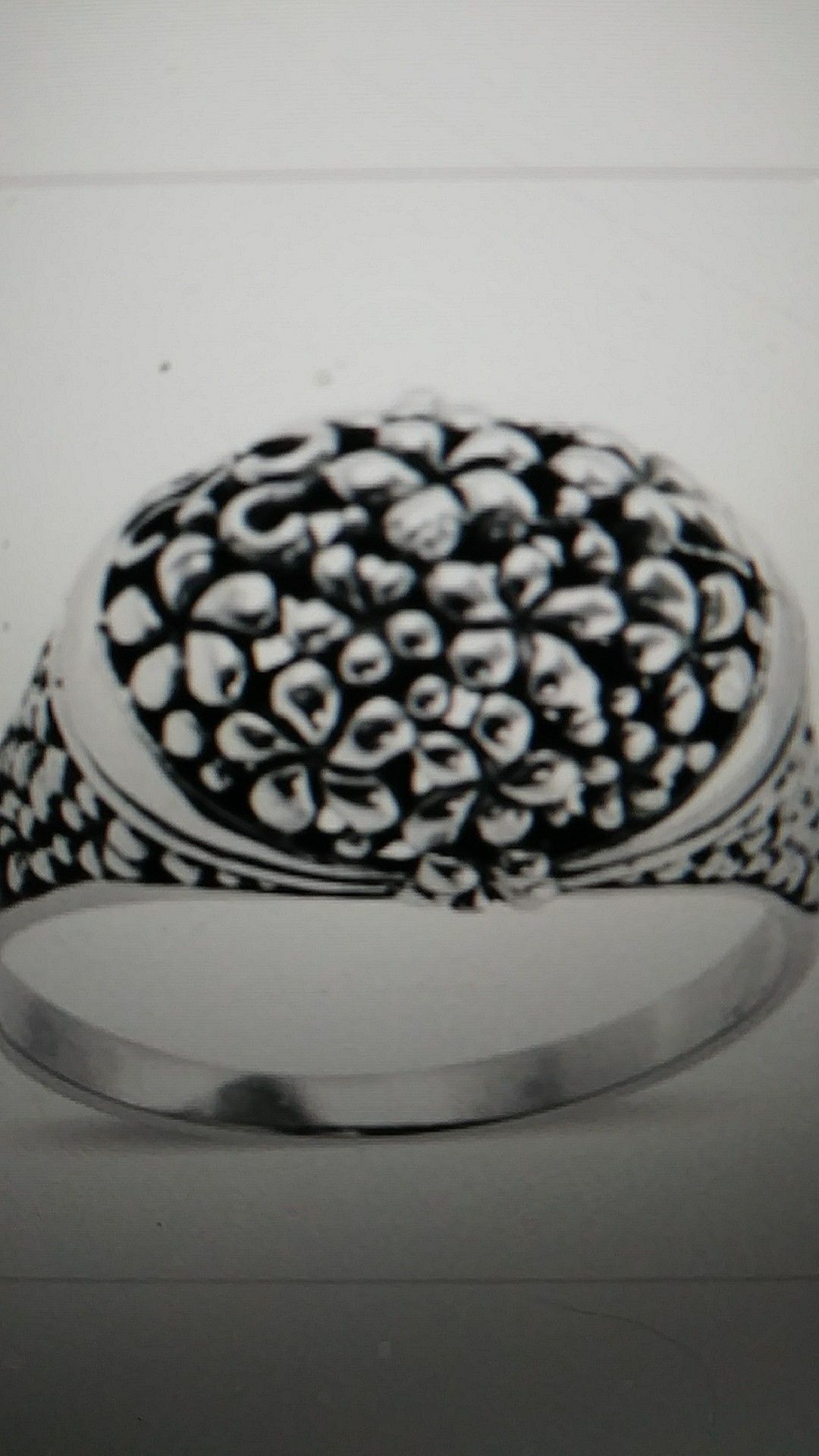 New - solid Sterling Floral, open cut ring size 7