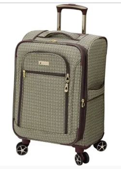London Fog Oxford Expandable Spinner Brown Luggage Spinner Suitcase