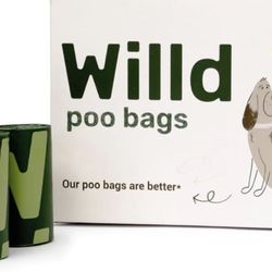 Willd Compostable Dog Poop Bags 300 count – 100% Plastic-Free & Leak-Proof | Eco-Friendly, Unscented Poo Bags for All Dispensers