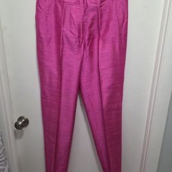 Preppy Lady Silk Pink Pants Size 8