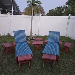 Red Wood Outdoor Patio Set