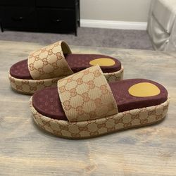 Gucci Platform Slides Monogram Women