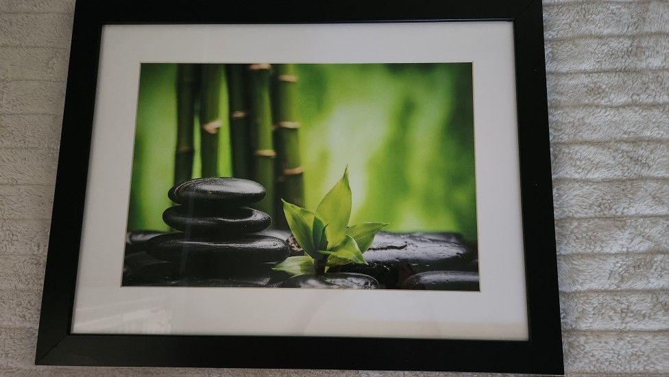Framed Print - Zen Stones & Bamboo
