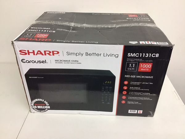 Sharp Carousel 1 1 Cu Ft 1000 Watt Countertop Microwave Black