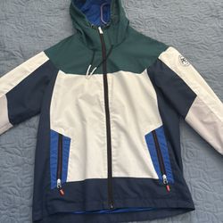 H&M windbreaker jacket in blue and white #windbreaker