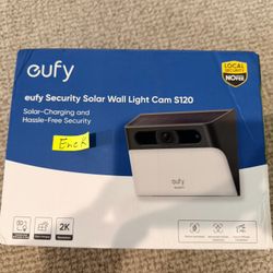 Brand New Sealed eufy Security Solar Wall Light Cam S120, Solar Security Cameras Wireless Outdoor, Built-in 8GB Storage, Forever Power, Motion Activat