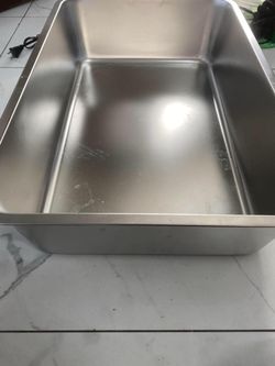 Stainless Steel Cat Litter Box Large Metal High-Sided Splash-Proof Pan for Pets