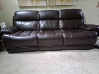 Power Leather Reclining Sofa