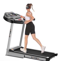 New in a sealed box SYTIRY Foldable Treadmills for Home with Incline,10" HD TV Touchscreen/5'' LCD, WiFi/Bluetooth Audio Speakers, Multifunctional Run
