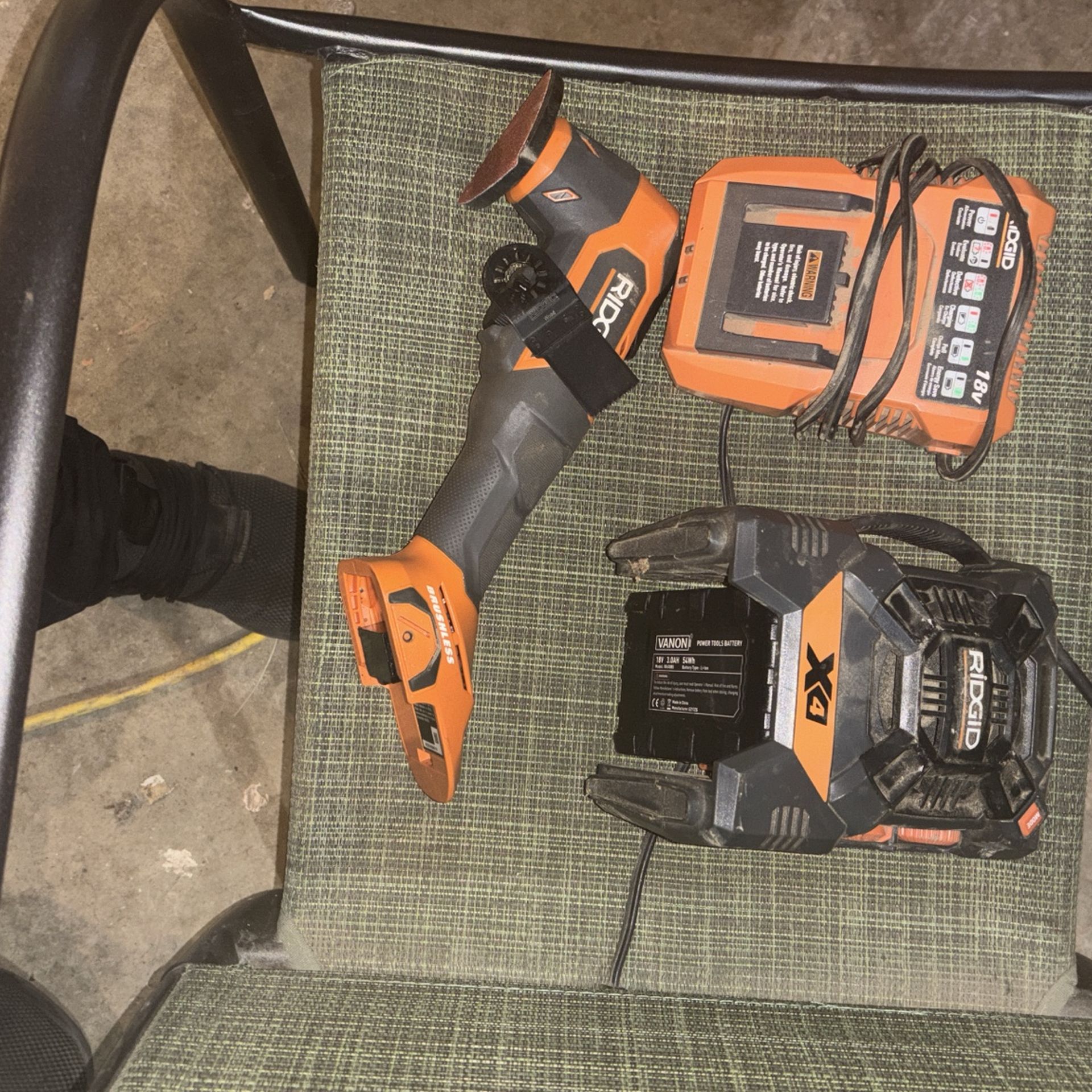 Brans New Ridgid Multi Tool With Jobsite Radio And Battery And Charger