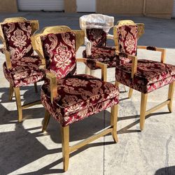 Set Of 4 French Venetian Baroque Louis XVI Style Bar Stools Chairs 