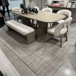 Modern Dining Table , Bench, Chairs , Wood Table 