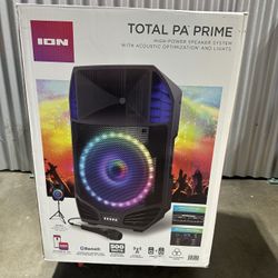 ION Total PA Prime High-Power Bluetooth Speaker System with Acoustic Optimization and Lights