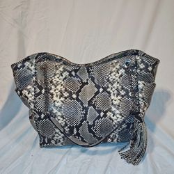 Michael Kors Chelsea Python Embossed Whipped Braided Leather Tote - Authentic